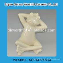 Yellow ceramic frog statues for 2016 home decor